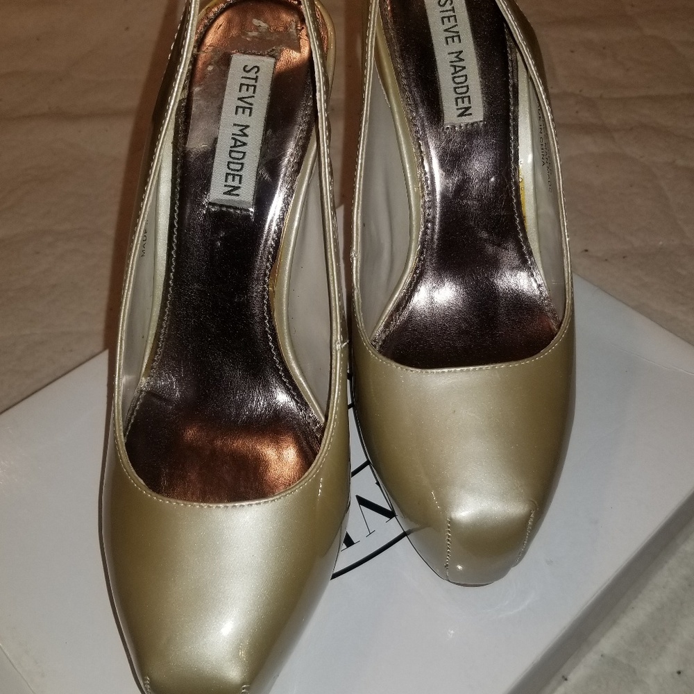 Champagne-colored heels